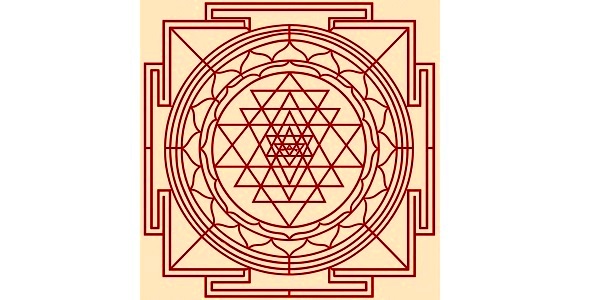 Red framed Shree Yantra