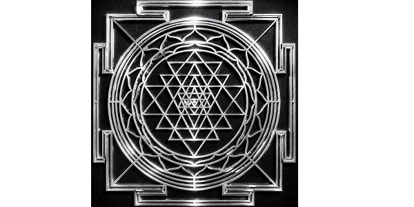 Silver powder coated Shree Yantra without frame